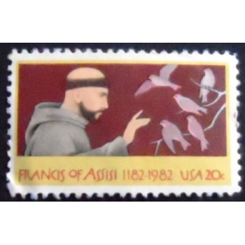 Selo postal dos Estados Unidos de 1982 Francis of Assisi