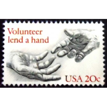 Selo postal dos Estados Unidos de 1983 Volunteer lend a Hand
