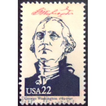 Selo postal dos Estados Unidos de 1986 George Washington