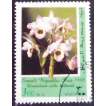 Imagem do selo postal de 1998 Cinderela da Somália Dendrobium stella hallmark