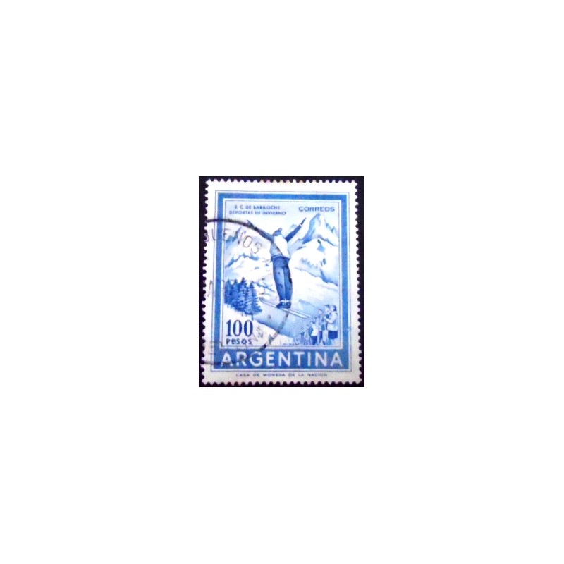 Imagem similar à do selo postal da Argentina de 1961 Winter sports in Bariloche