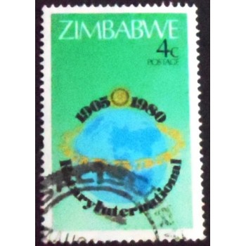 Selo postal do Zimbabwe de 1980 Anniversary of Rotary International