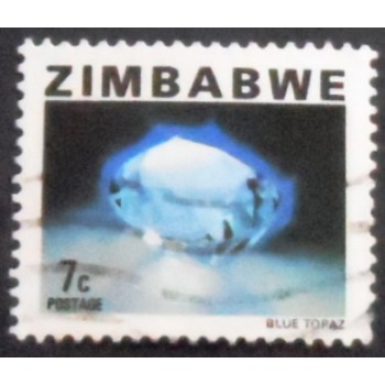 Selo postal do Zimbabwe de 1980 Blue topaz