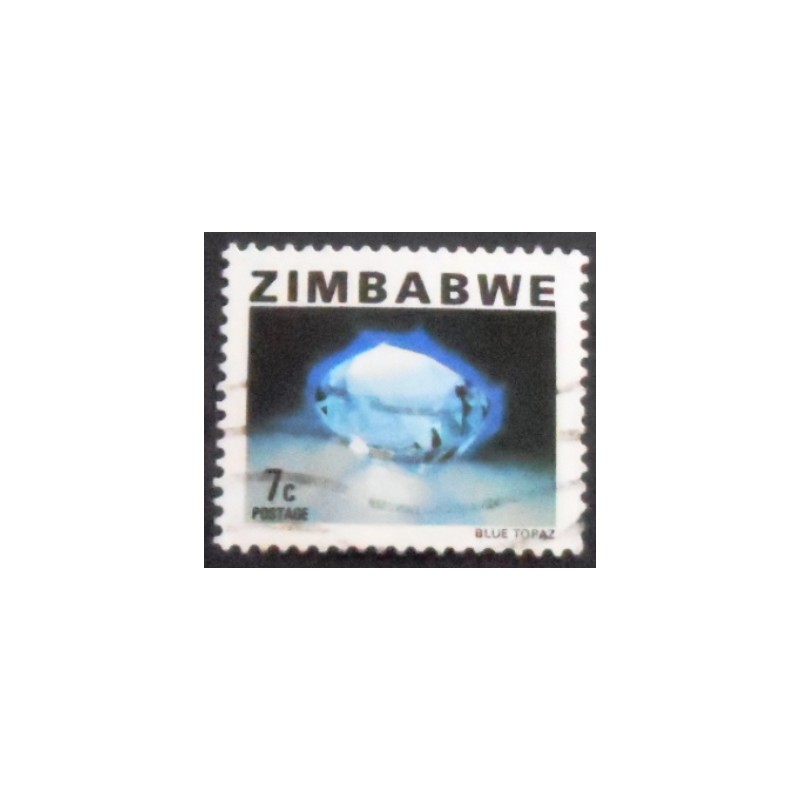Selo postal do Zimbabwe de 1980 Blue topaz