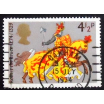Imagem similar à do selo postal do Reino Unido de 1974 Robert the Bruce