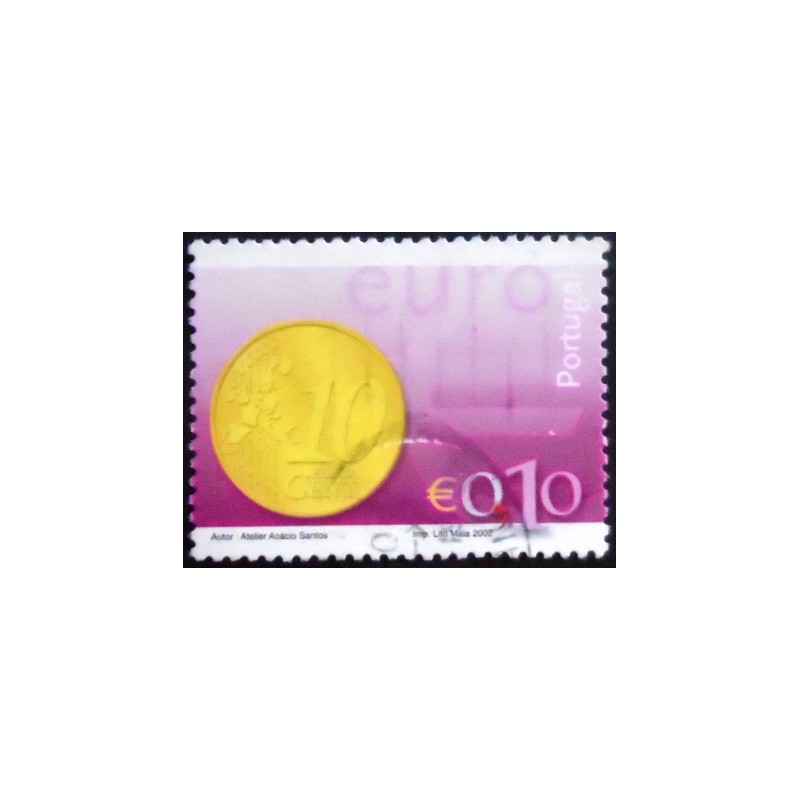 Selo postal de Portugal de 2002 10c coin