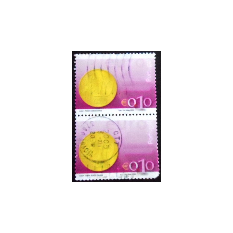 Imagem do par de selos postais de Portugal de 2002 10c coin