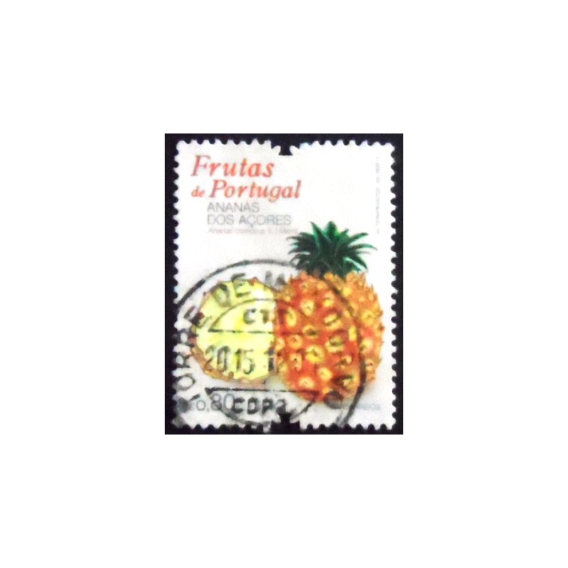 Selo postal de Portugal de 2015 Pineapple