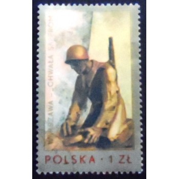 Selo postal da Polônia de 1976 Sapper's monument