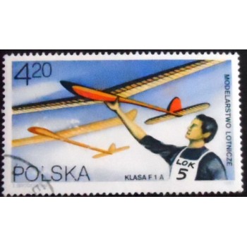 Selo postal da Polônia de 1981 Gliders