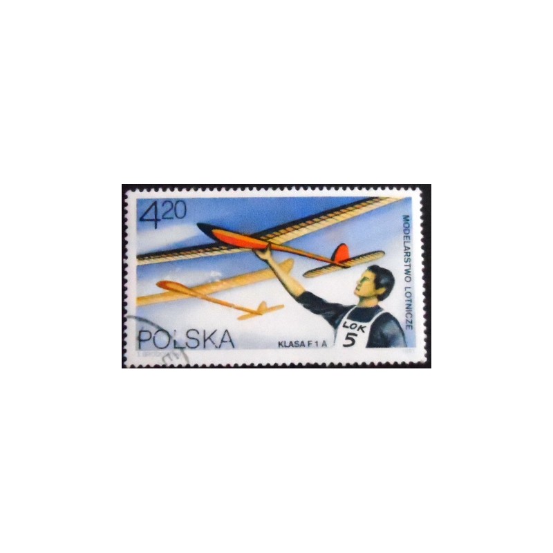 Selo postal da Polônia de 1981 Gliders