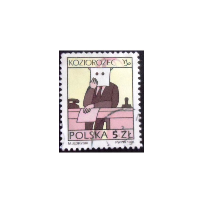 Selo postal da Polônia de 1996 Capricorn U