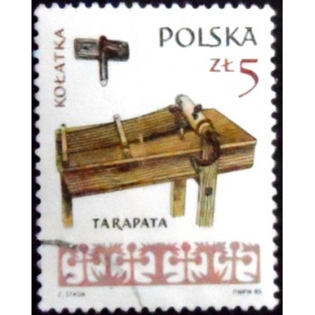 Selo postal da Polônia de 1985 Wooden Rattle