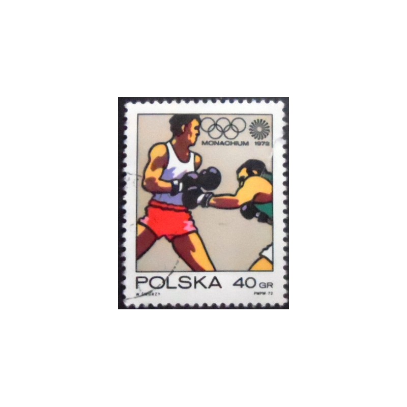 Selo postal da Polônia de 1972 Boxing