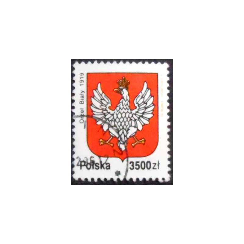 Selo postal da Polônia de 1992 National Emblem of Poland