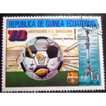 Selo postal da Guiné Equatorial de 1974 Barcelona FC