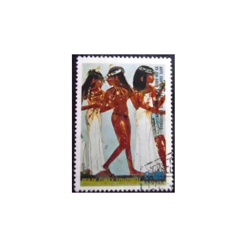 Selo postal da Guine Equatorial de 1975 Old Egyptian MCC