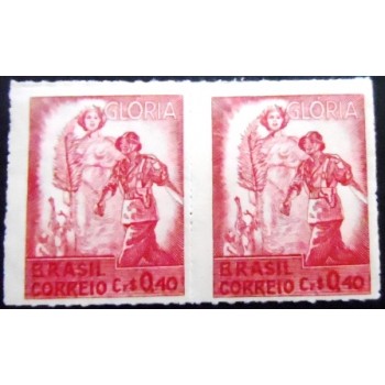 Imagem do par de selos do Brasil de 1945 Glória