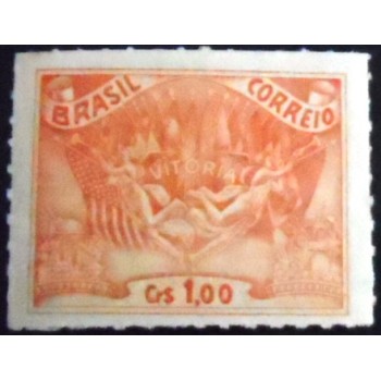 Imagem do selo postal do Brasil de 1945 Vitória M
