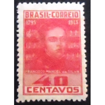 Selo postal do Brasil de 1945 Francisco Manoel da Silva N