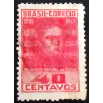 Selo postal do Brasil de 1945 Francisco Manoel da Silva U