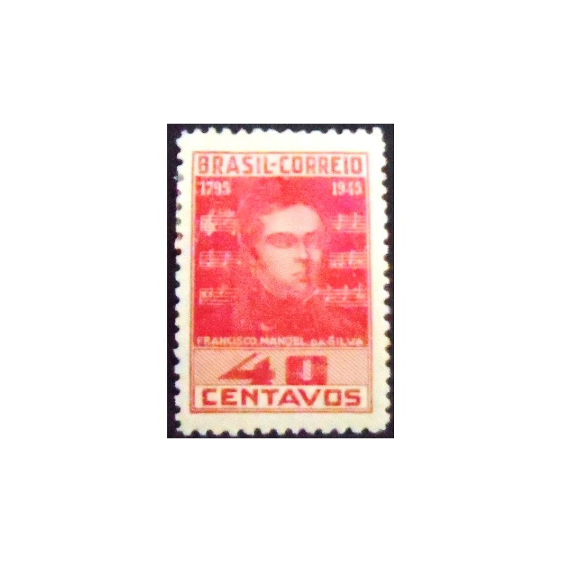 Selo postal do Brasil de 1945 Francisco Manoel da Silva N