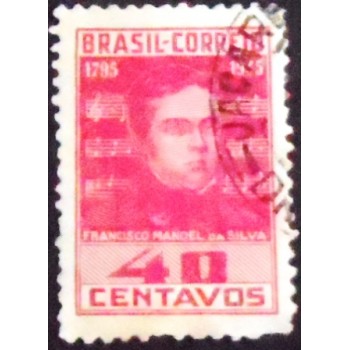 Selo postal do Brasil de 1945 Francisco Manoel da Silva U