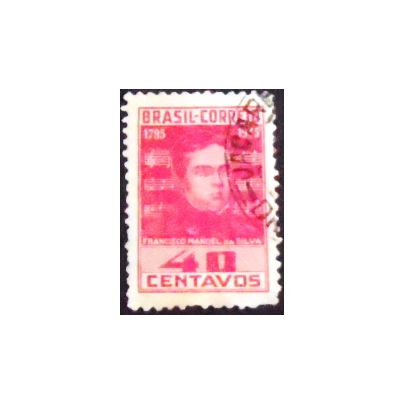 Selo postal do Brasil de 1945 Francisco Manoel da Silva U