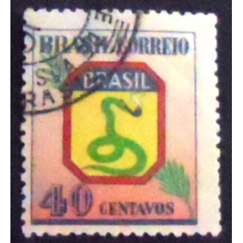 Selo postal do Brasil de 1945Cobra Fumando MCC