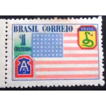 Selo postal do Brasil de 1945 Bandeira Americana N