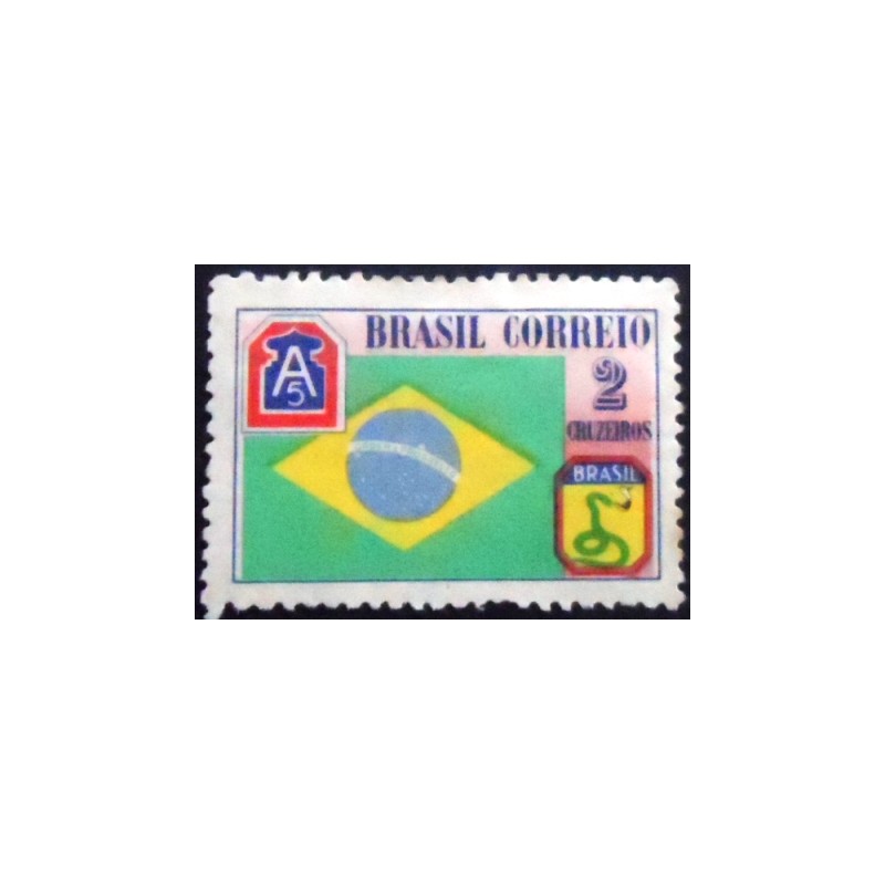 Selo postal do Brasil de 1945 Bandeira Brasileira N