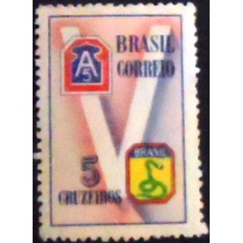 Imagem do selo postal do Brasil de 1945 Vitória N