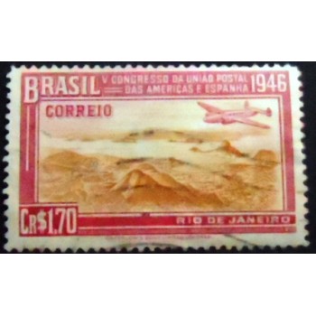 Imagem similar à do selo postal do Brasil de 1946 5º Congresso da UPAE 1,70 U