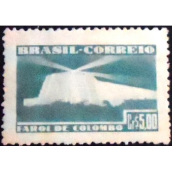 Imagem do selo postal do Brasil de 1946 Farol de Colombo M