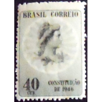 Imagem do selo postal do Brasil de 1946 Promulgação da Constituição de 1946 M