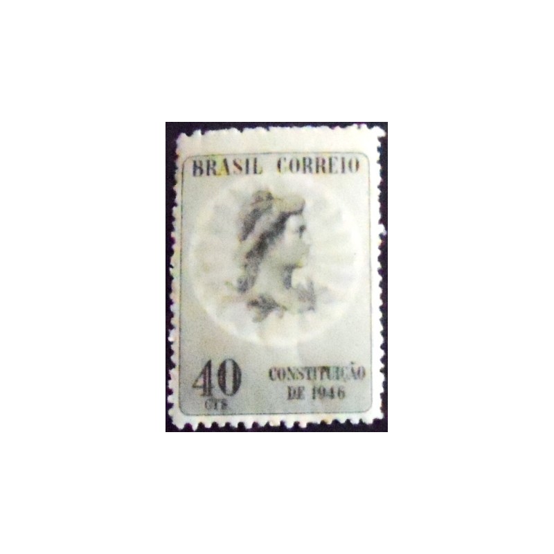 Imagem do selo postal do Brasil de 1946 Promulgação da Constituição de 1946 M