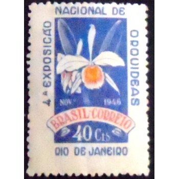Imagem do selo postal do Brasil de 1946 Exposição de Orquídeas N