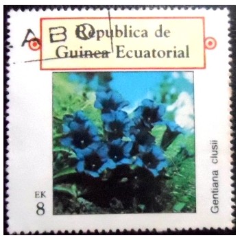 Selo postal Cinderela da Guine Equatorial de 1977 Gentiana Clusii