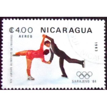 Selo postal da Nicarágua de 1983 Figure skating MCC