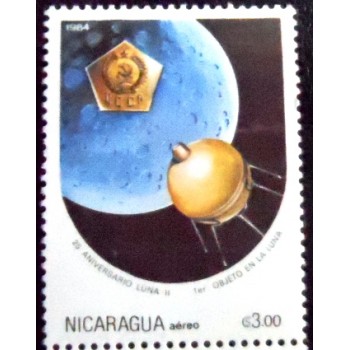 Selo postal da Nicarágua de 1984 Luna 2
