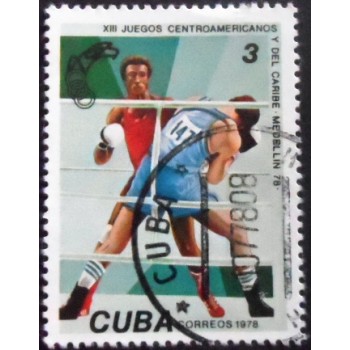 Imagem do selo postal de Cuba de 1978 Boxing