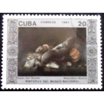 Imagem do selo postal de Cuba de 1987 Still Life of Isaac of Duynen