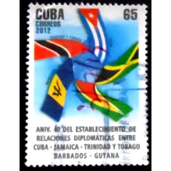 Imagem do selo postal de Cuba de 2012 Diplomatic Relations Cuba