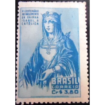 Imagem do selo postal do Brasil de 1952 Isabel "A Católica"