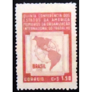 Selo postal de 1952 Conferência dos Membros Americanos da OIT M