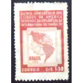 Selo postal de 1952 Conferência dos Membros Americanos da OIT N