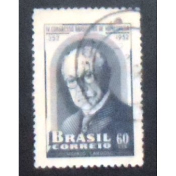 Imagem do selo postal de 1952 Licínio Cardoso - variante A
