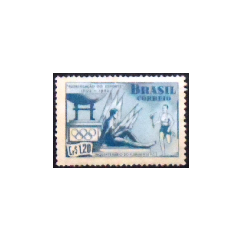 Imagem do selo postal de 1952 Fluminense Futebol Clube M