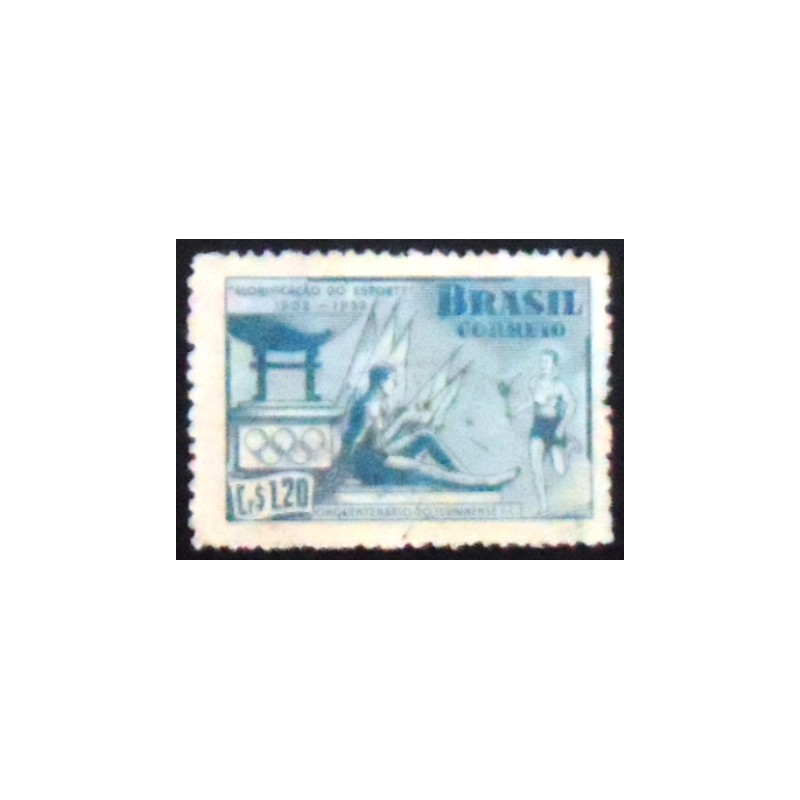 Imagem similar à do selo postal de 1952 Fluminense Futebol Clube U