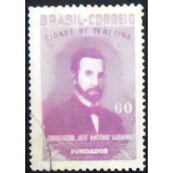 Imagem similar à do selo postal de 1952 Conselheiro José Antônio Saraiva U